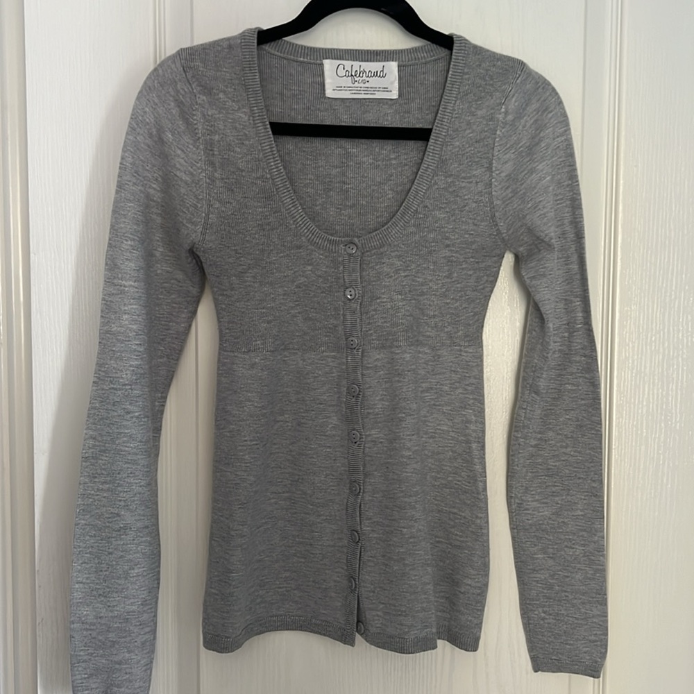 Cafebrand Knit Blouse/Cardigan Grey